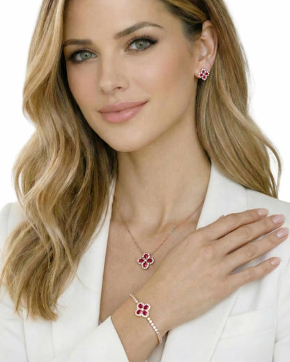 Royal Ruby Blossom Tennis Bracelet