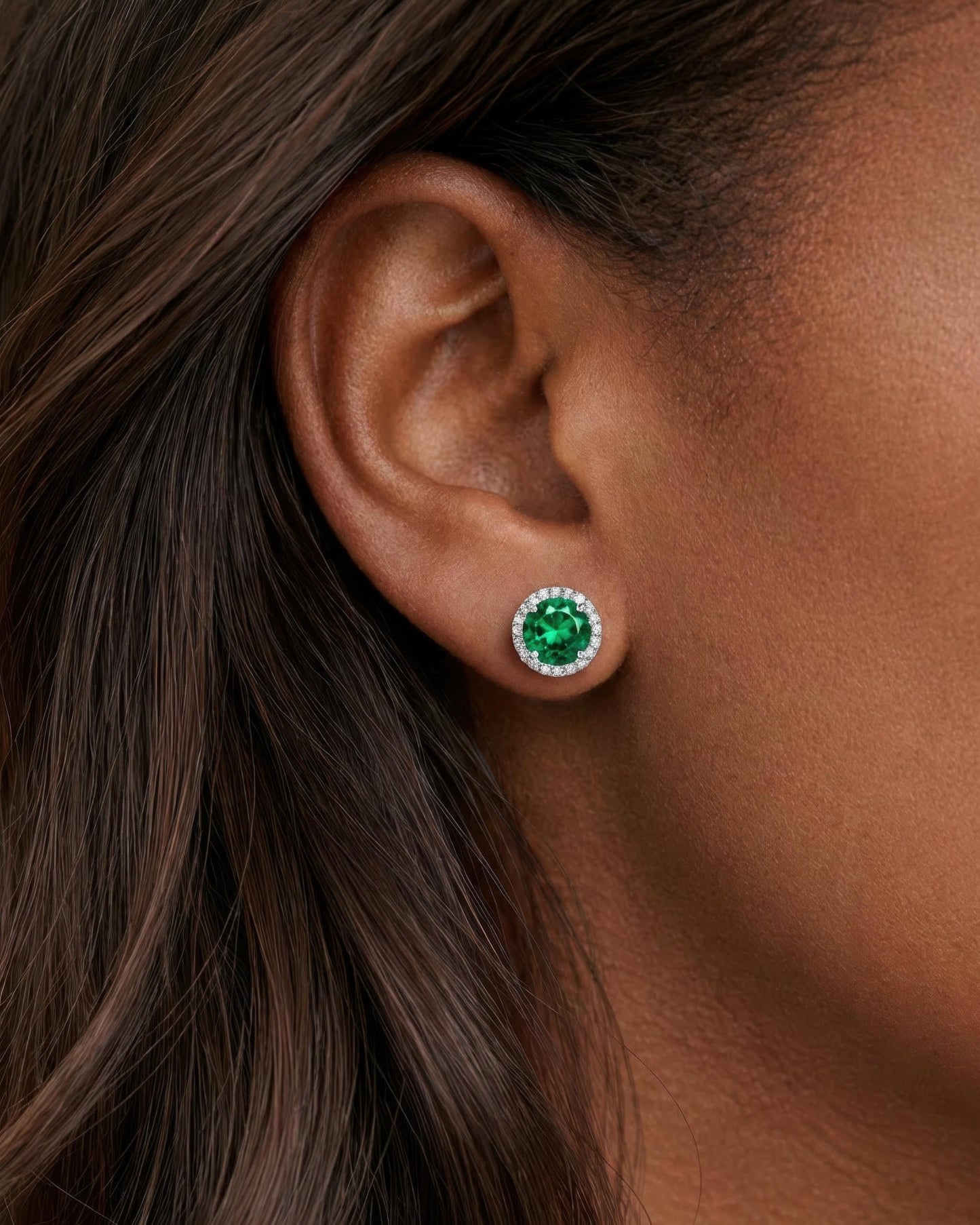 Regal Round Halo Stud Earrings