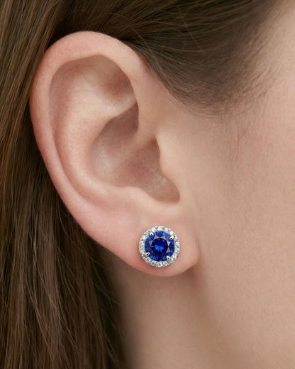 Regal Round Halo Stud Earrings