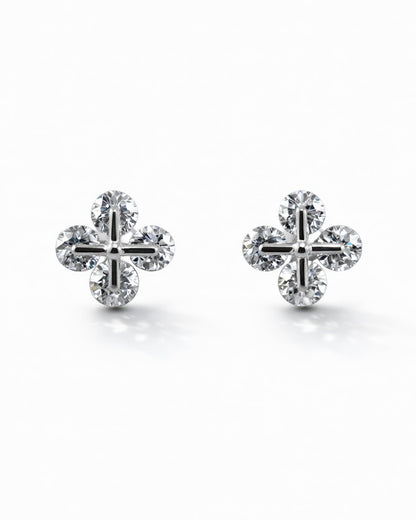 Radiant Cross Stud Earrings