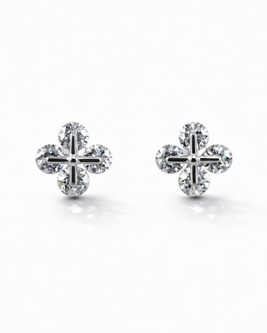 Pendientes Astra Radiant de espárrago cruzado