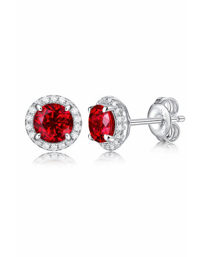 Regal Round Halo Stud Earrings
