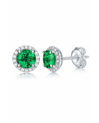 Regal Round Halo Stud Earrings
