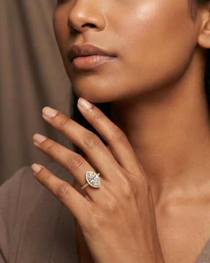 Sera Halo Marquise Pavé Ring