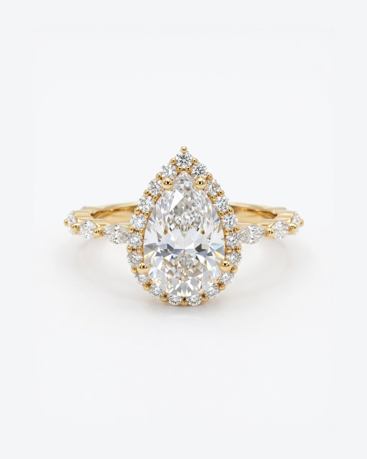 Sera Pear Halo Marquise-Detail Ring