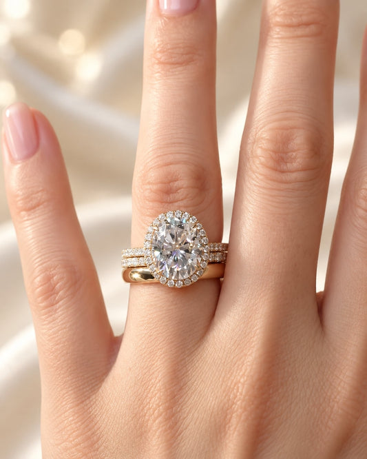 Sera Oval Halo Ring Stack