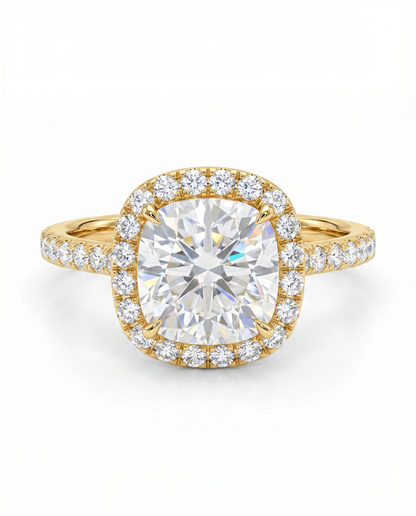Sera Halo Cushion Pavé Ring