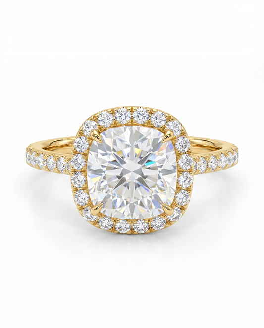 Sera Halo Cushion Pavé Ring