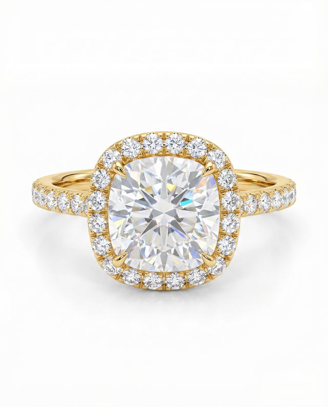 Sera Halo Cushion Pavé Ring