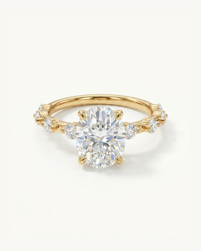 Elara Oval Ring with Side Stones