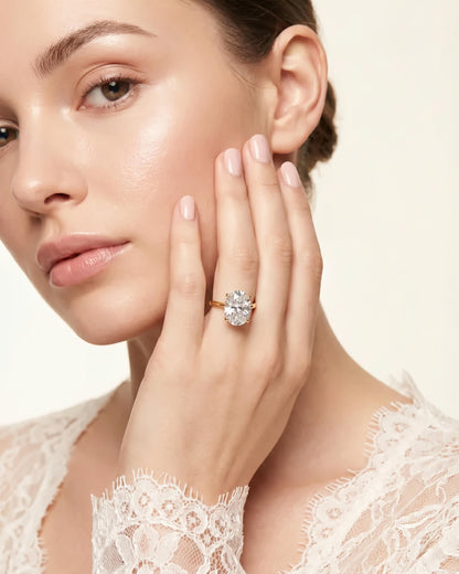 Lumina Solitaire Oval Ring