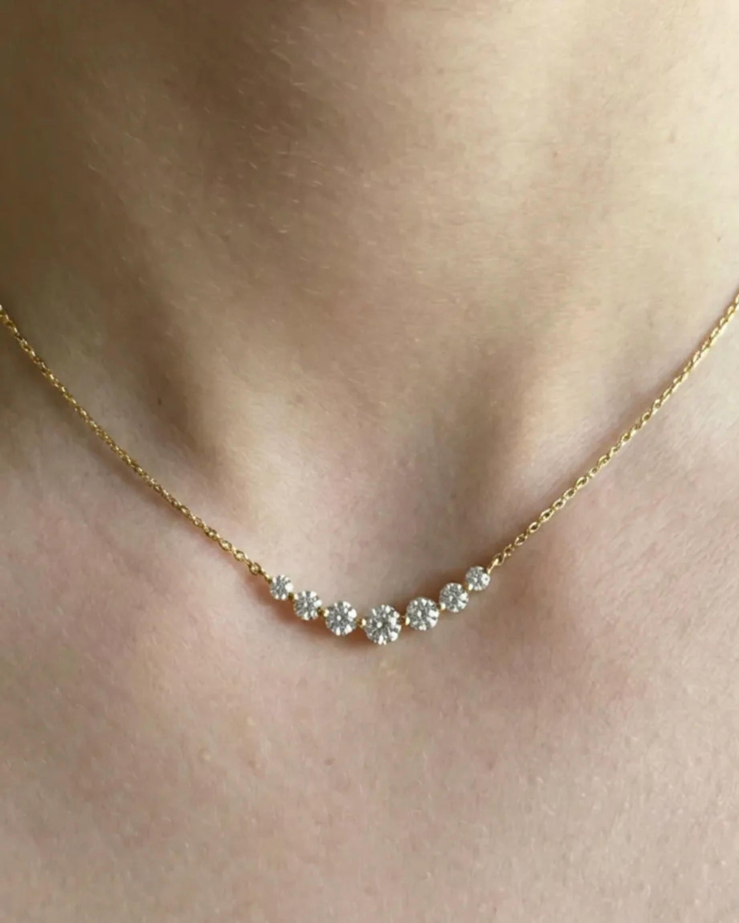 Amelie Graduated Diamond Smile Necklace