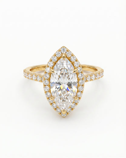 Sera Halo Marquise Pavé Ring