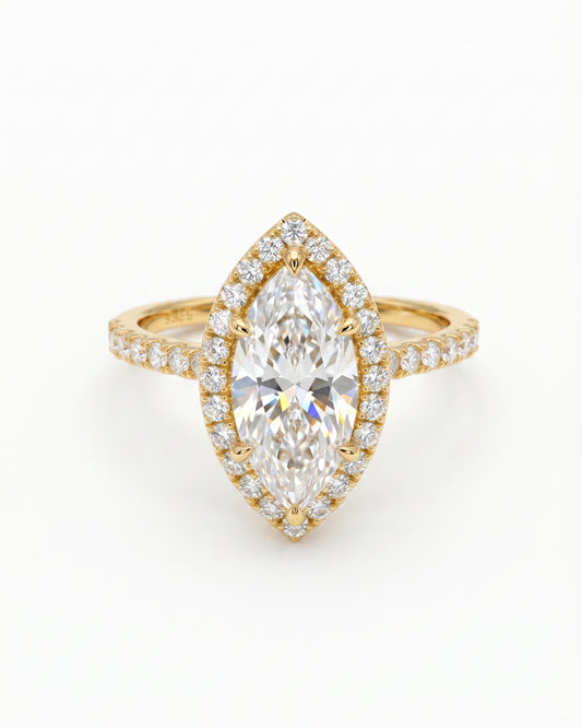 Sera Halo Marquise Pavé Ring