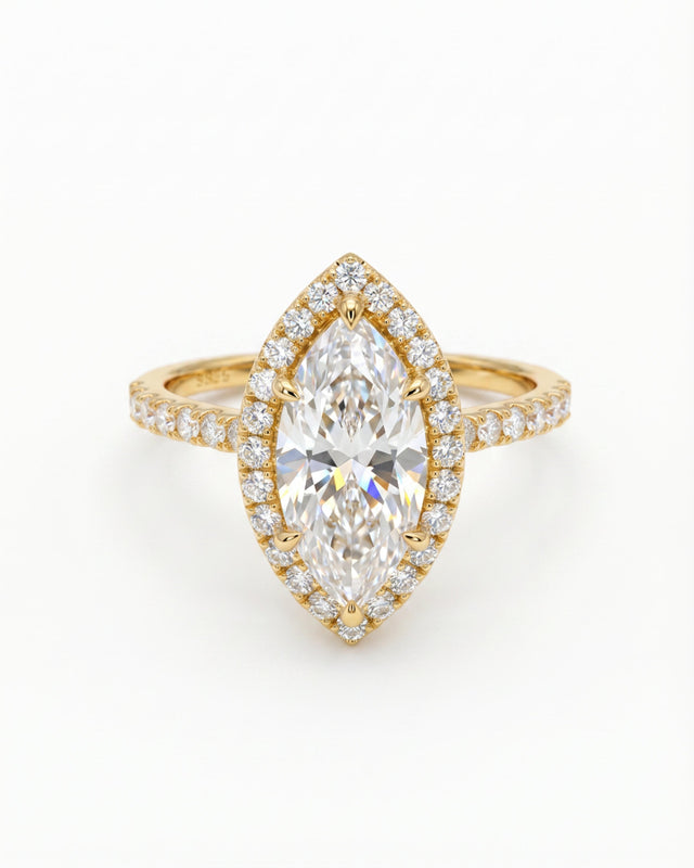 Sera Halo Marquise Pavé Ring