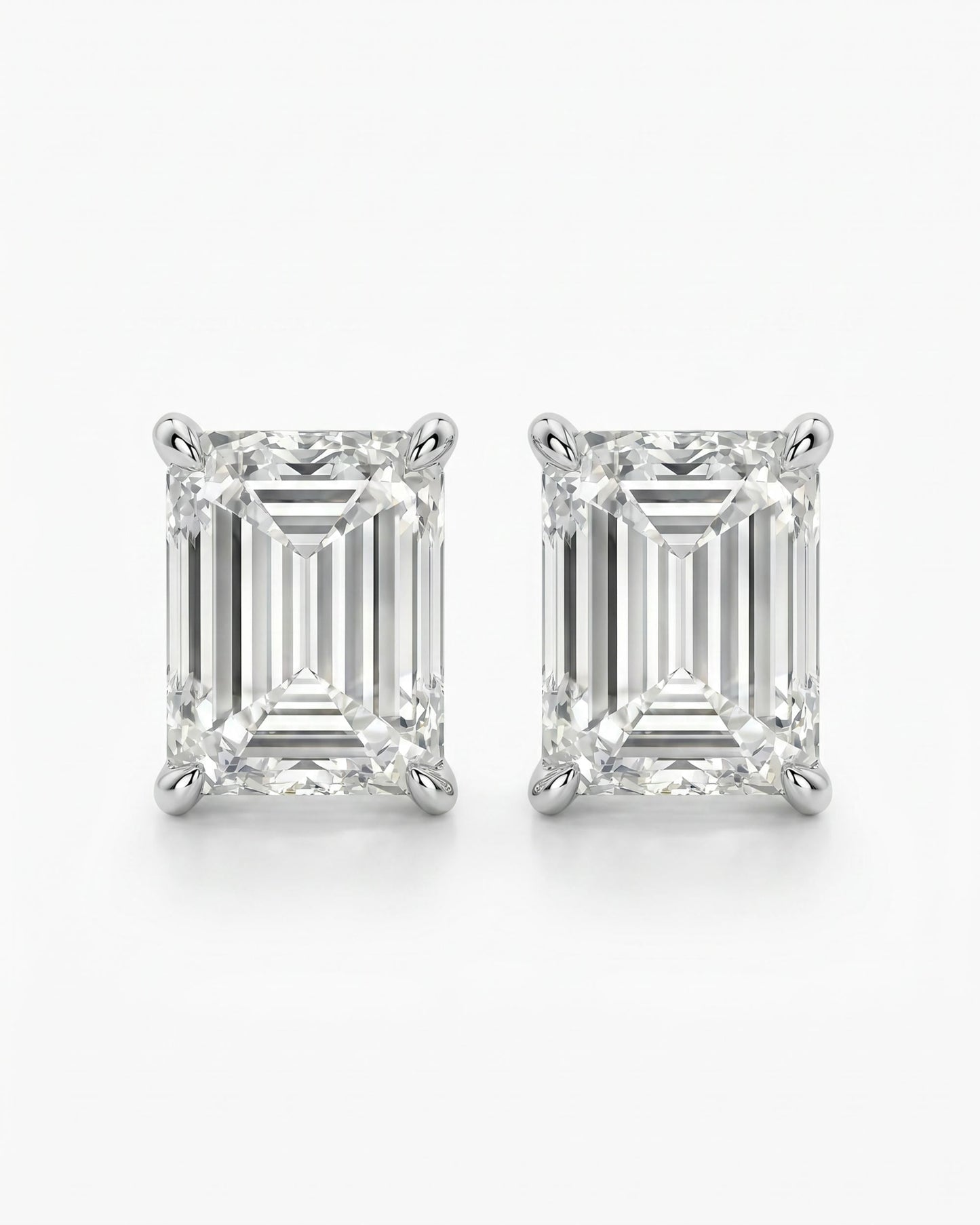 Lumina Solitaire Emerald Stud Earrings