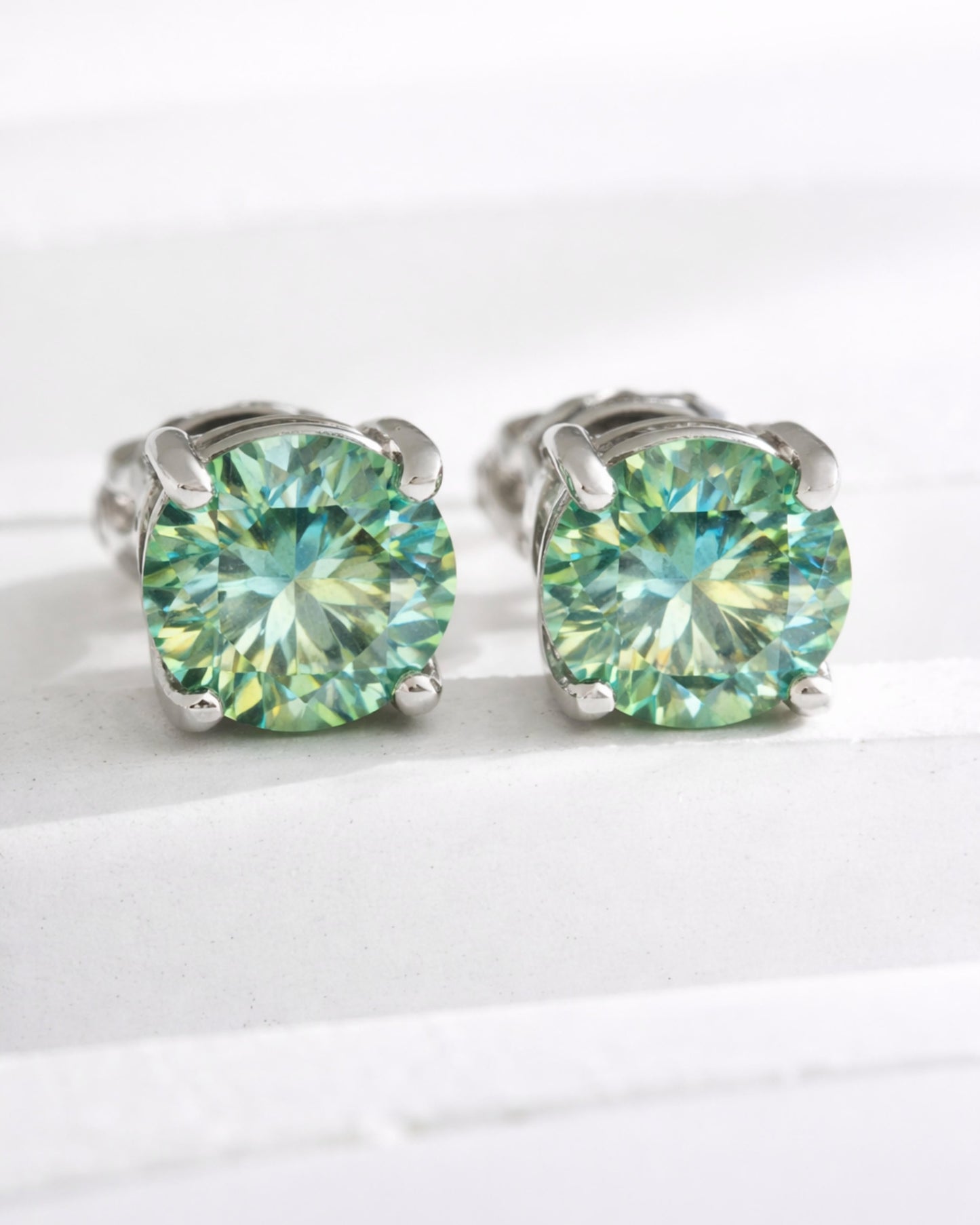 Paraiba Moissanite Stud Earrings