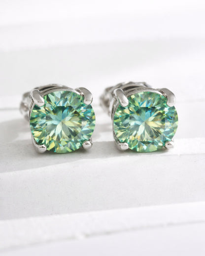 Paraiba Moissanite Stud Earrings