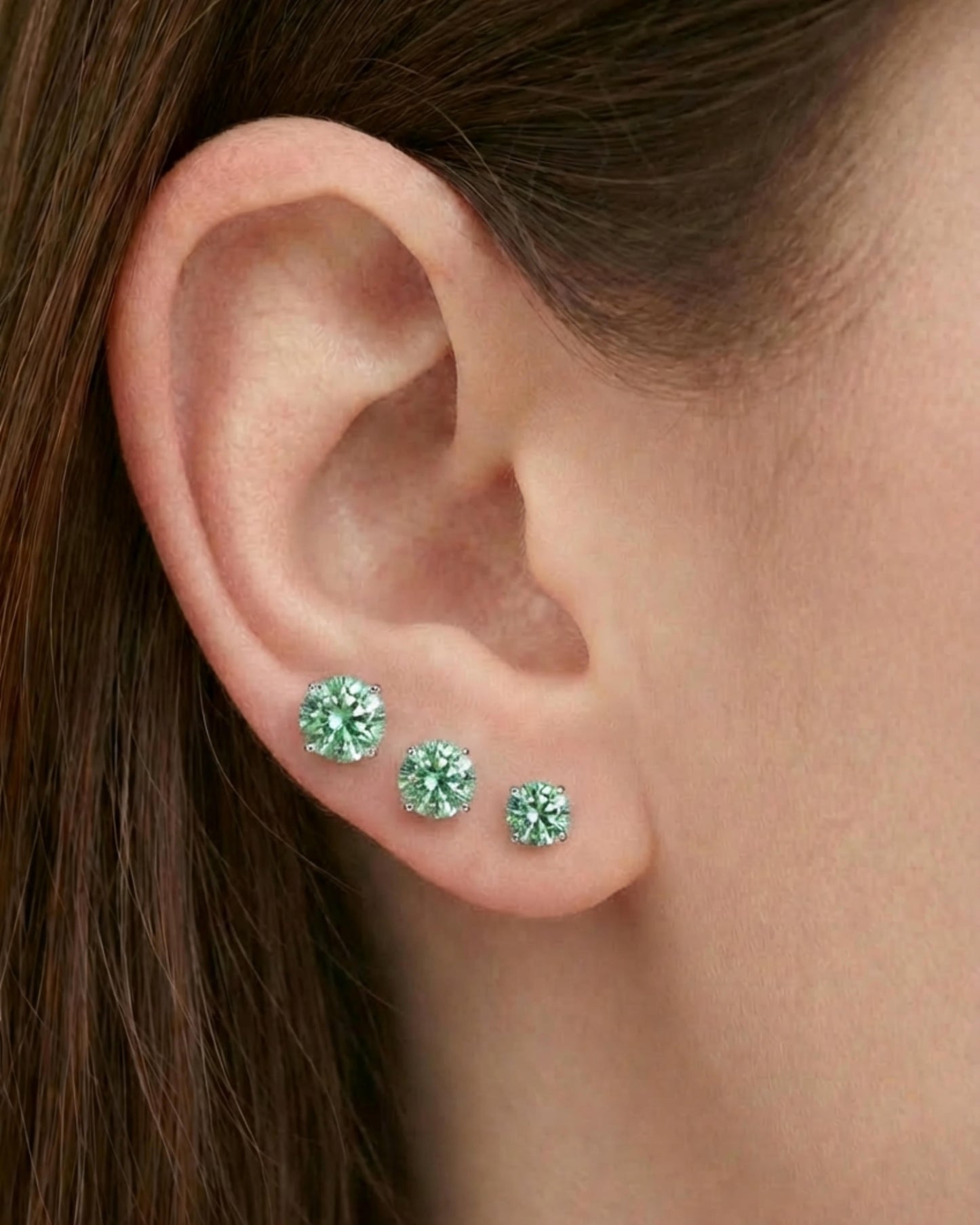 Paraiba Moissanite Stud Earrings