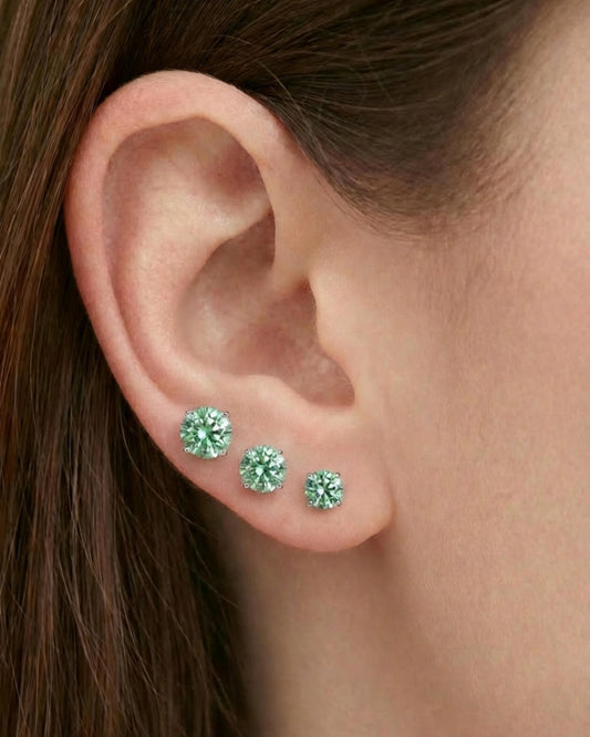 Paraiba Moissanite Stud Earrings