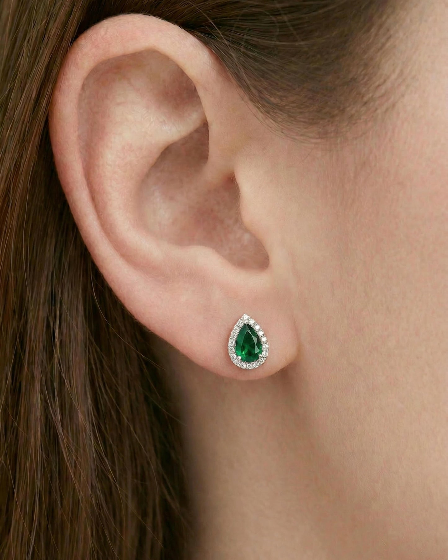 Aurora Pear Stud Earrings