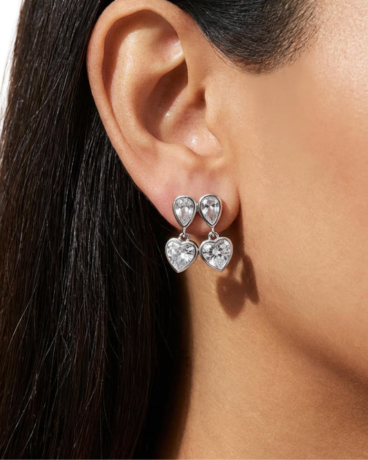 Pendientes colgantes Corazón Gemelo
