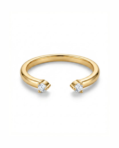 Lune Pavé Open Band Ring