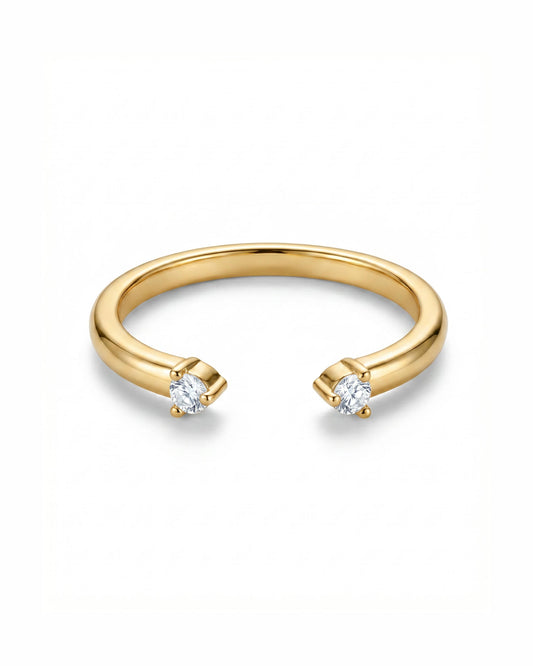 Lune Pavé Open Band Ring