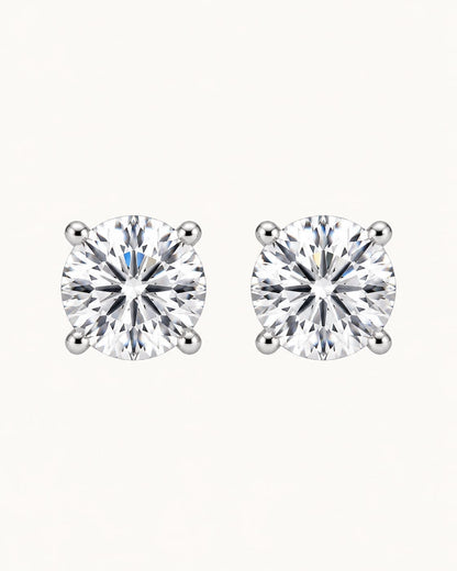 Lumina Round Hidden Halo Stud Earrings