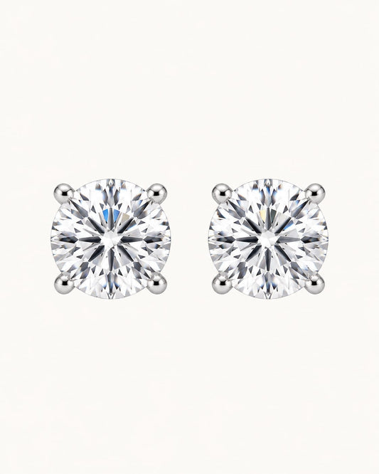 Lumina Round Hidden Halo Stud Earrings