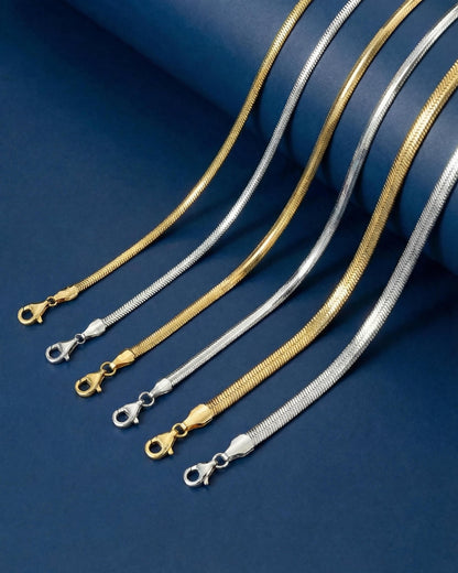 Wide Herringbone Chain Necklace