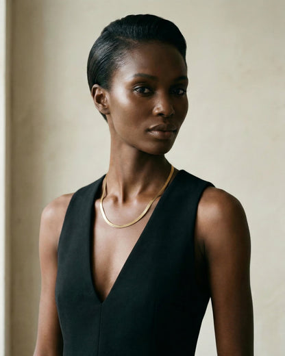 Wide Herringbone Chain Necklace