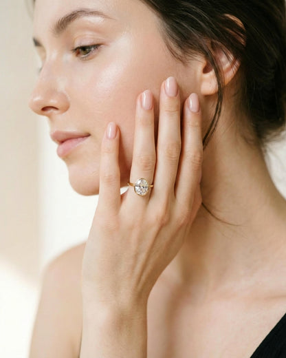 Celeste Bezel Oval Ring