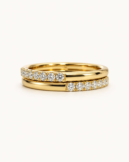 Lune Double-Row Pavé Band Ring