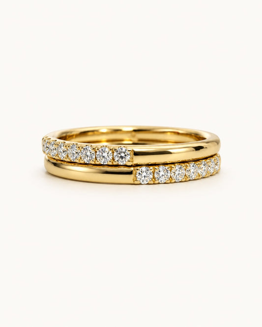 Lune Double-Row Pavé Band Ring