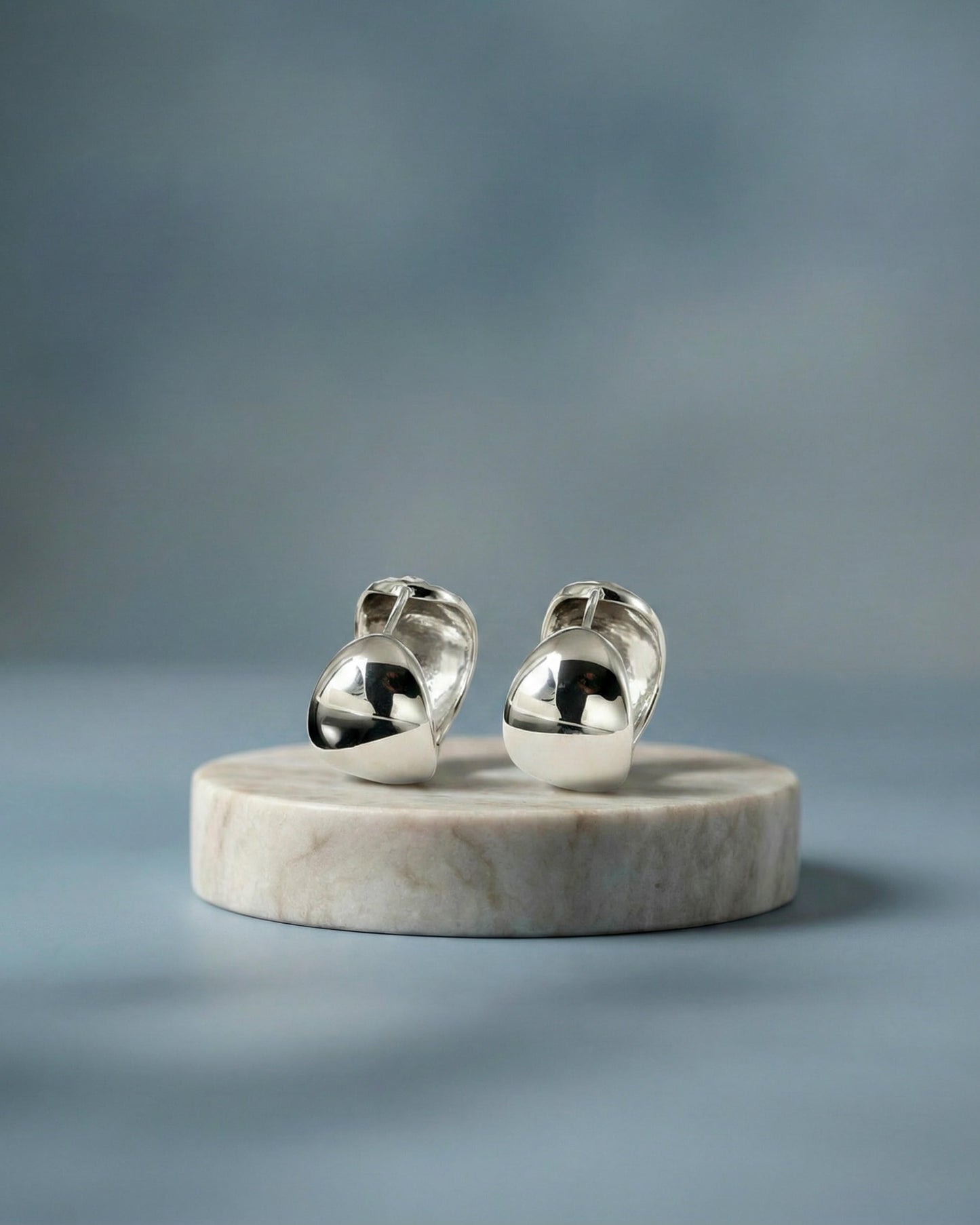 Reversible Hammered Dome Hoop Earrings
