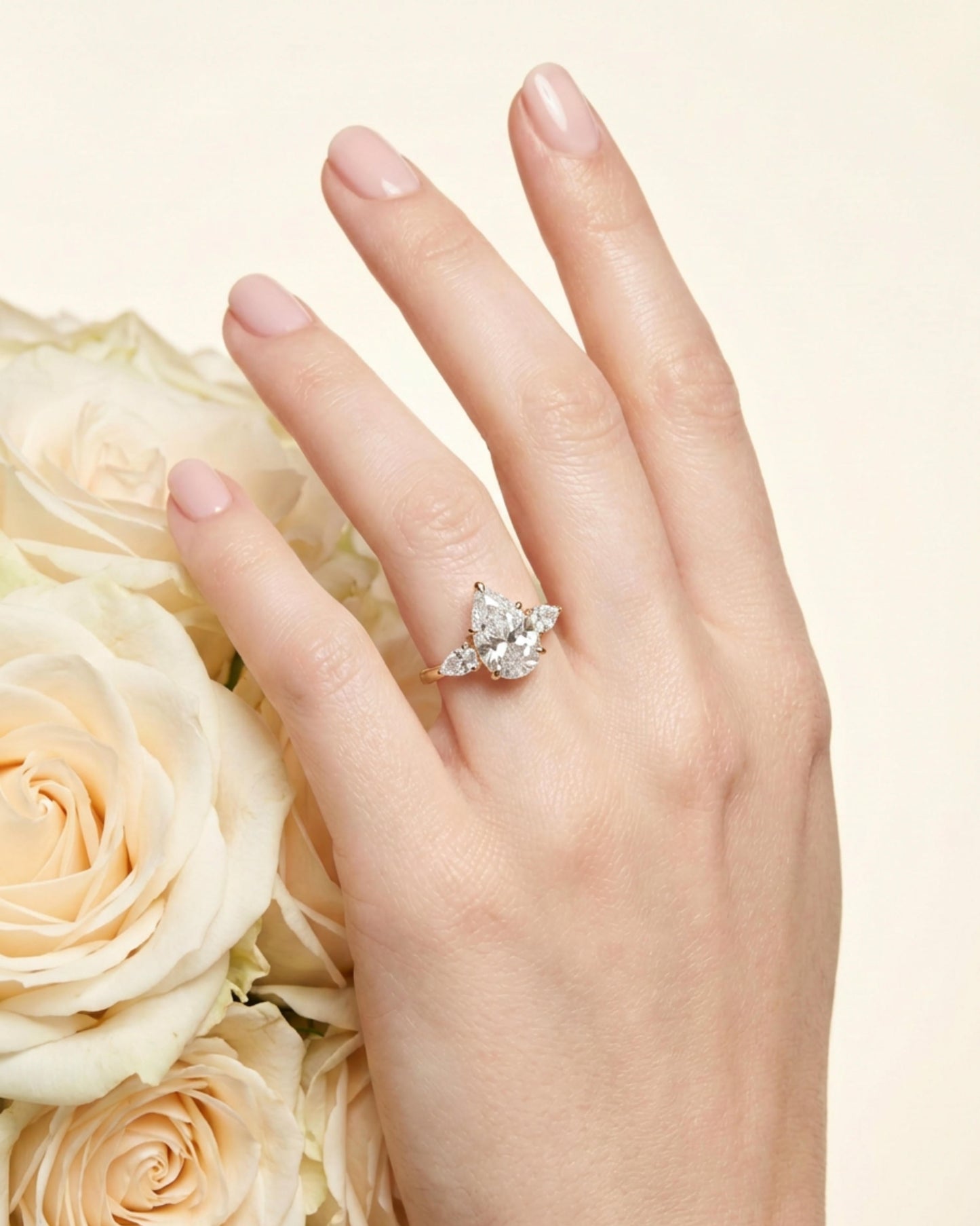 Lumière Trio 3-Stone Pear Ring