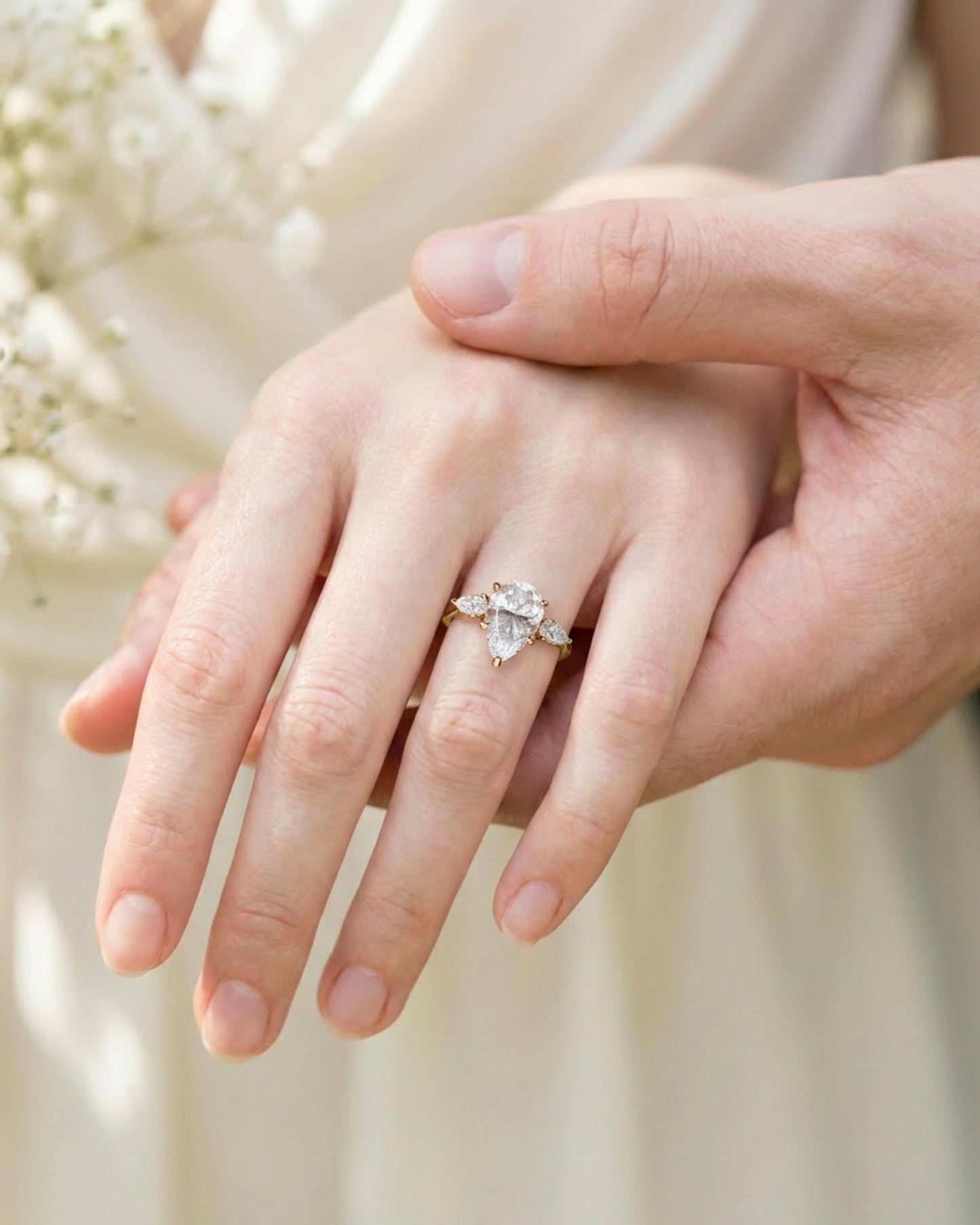 Lumière Trio 3-Stone Pear Ring