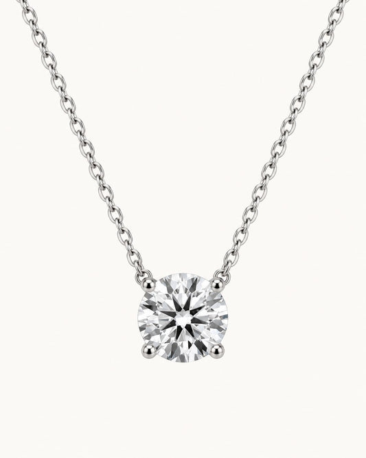 Lumina Round Solitaire Necklace