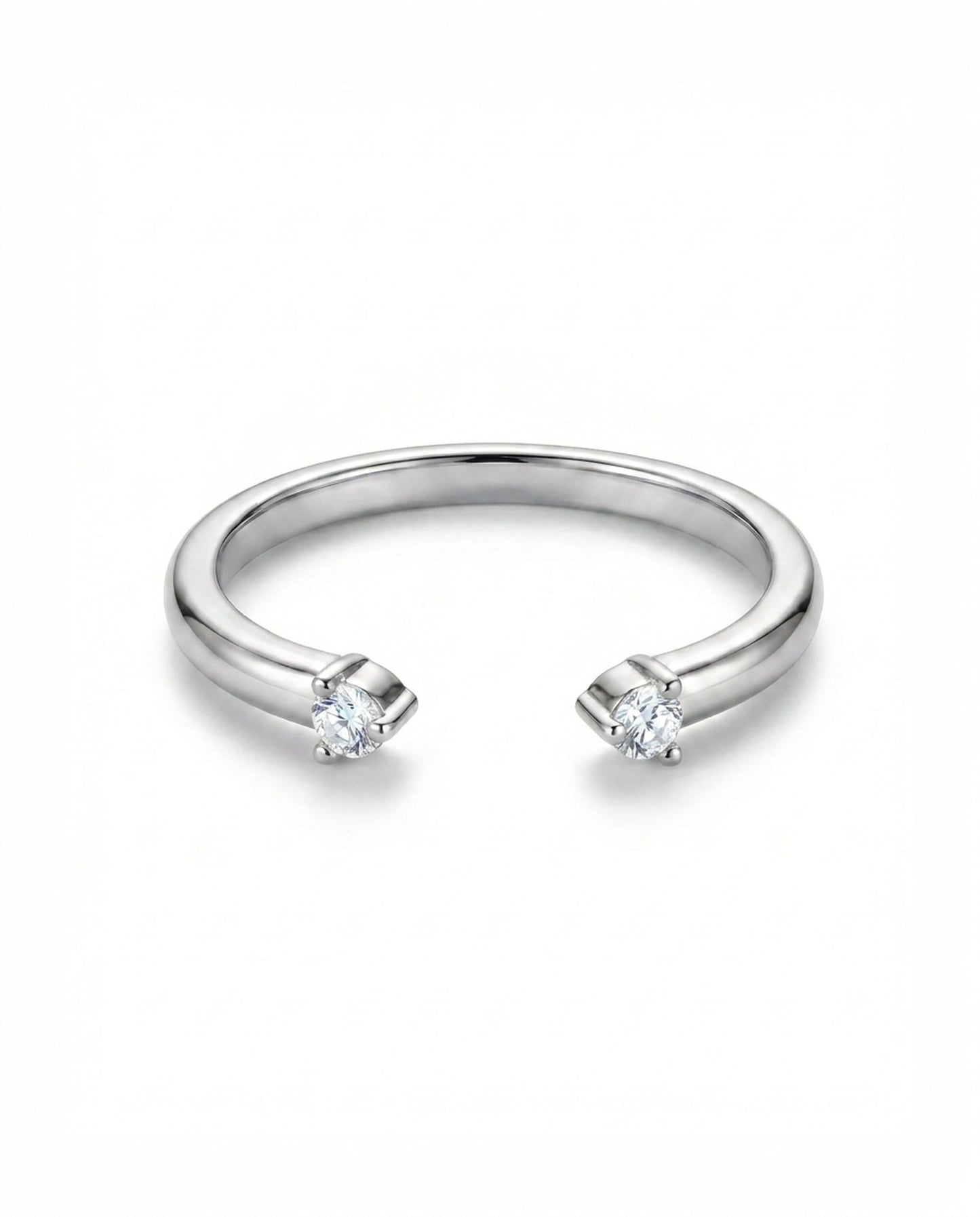 Lune Pavé Open Band Ring