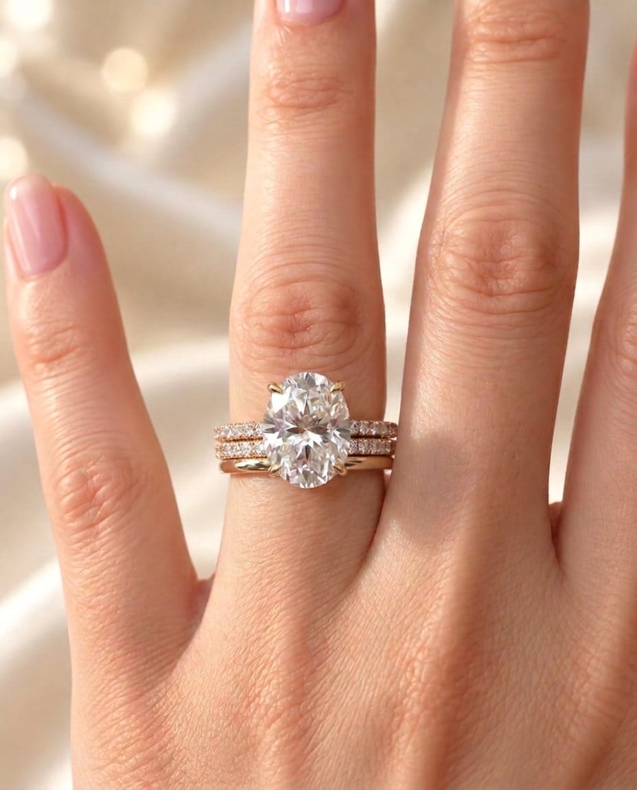 Lumina Oval Double-Row Pavé Ring Stack