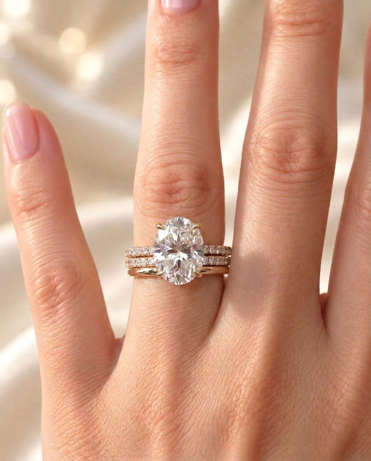 Lumina Oval Double-Row Pavé Ring Stack