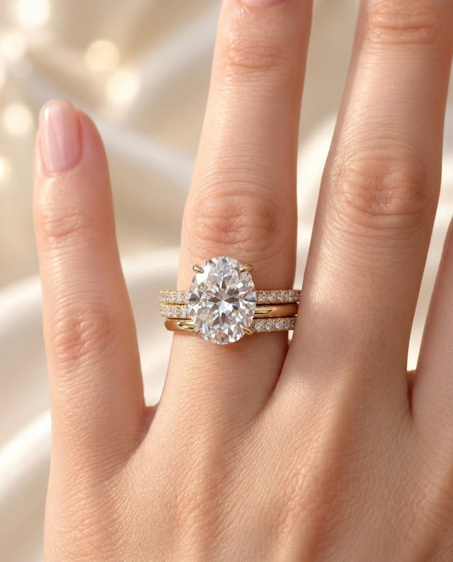 Lumina Oval Double-Row Pavé Ring Stack