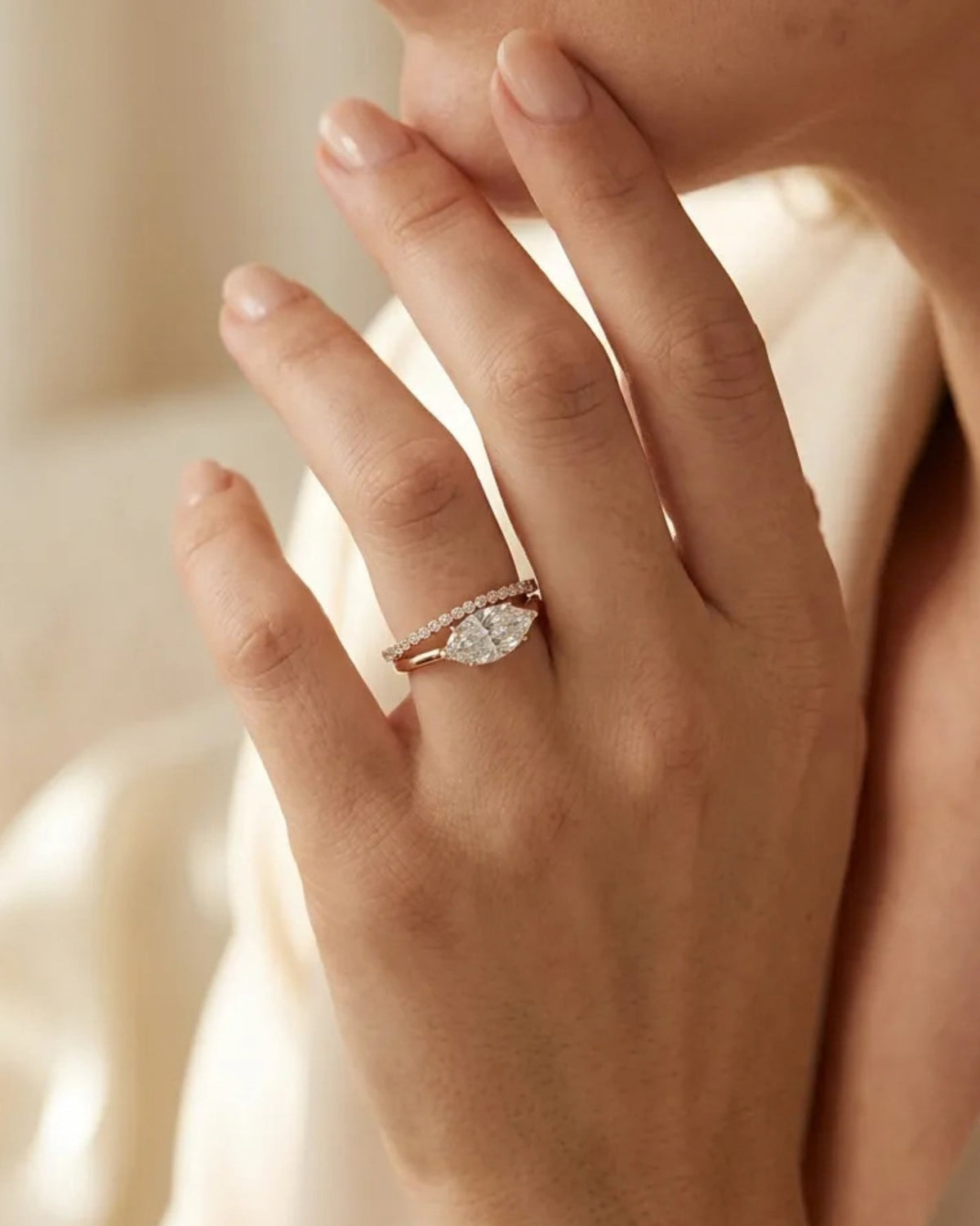 Horizon East West Marquise Contour Ring Stack