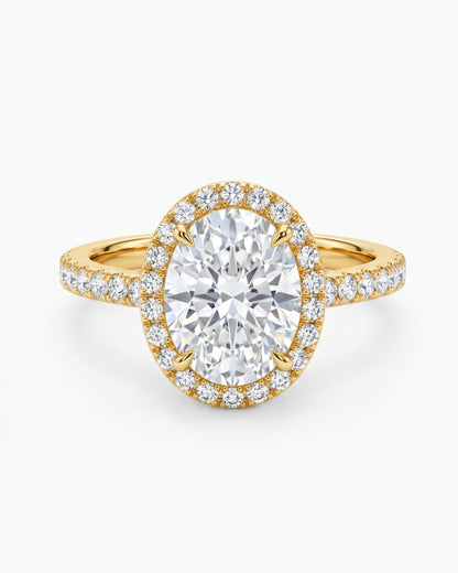 Sera Halo Oval Pavé Ring