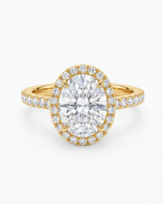 Sera Halo Oval Pavé Ring
