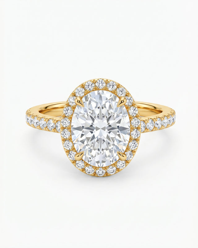 Sera Halo Oval Pavé Ring