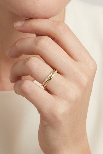Lune Double-Row Pavé Band Ring