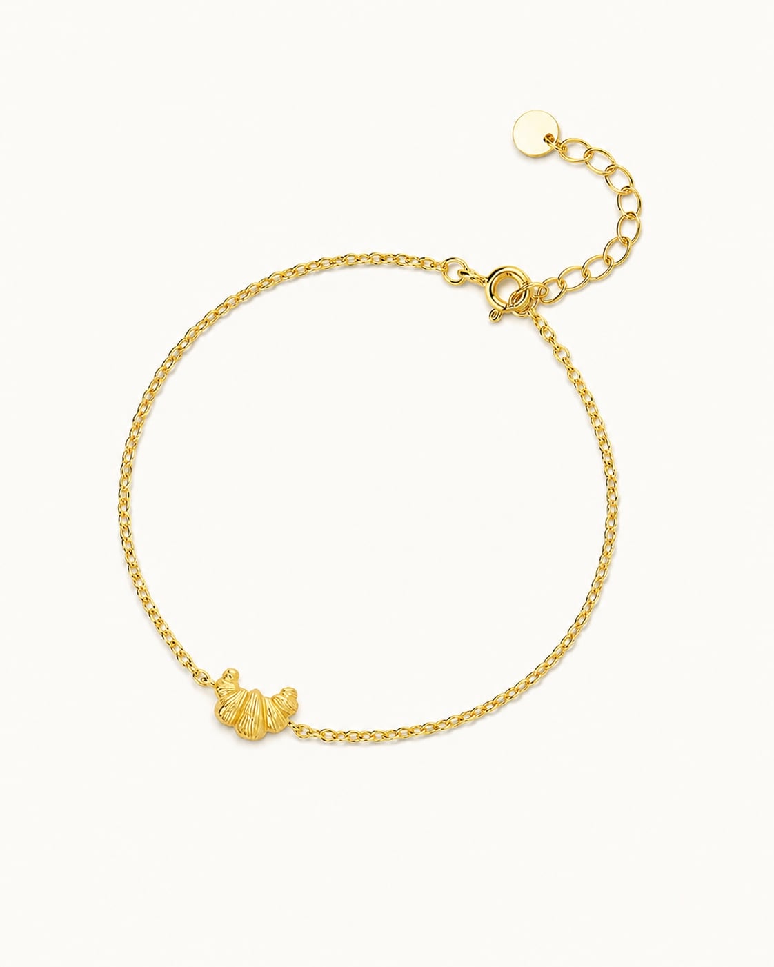 Gold croissant chain bracelet product view