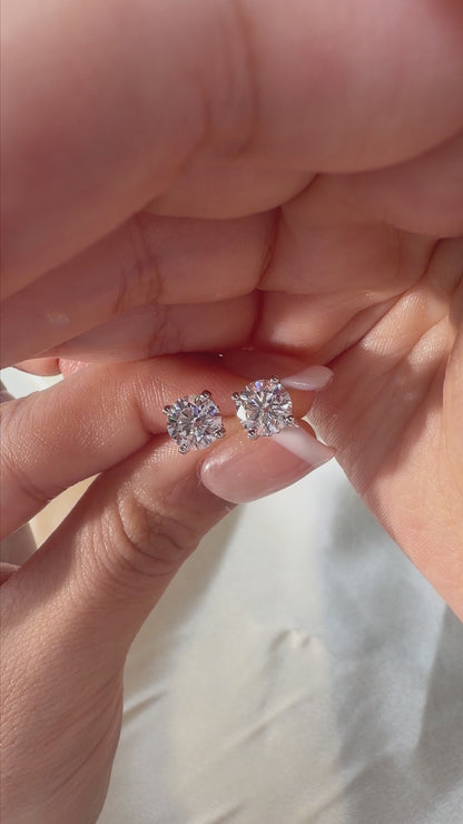 Lumina Round Hidden Halo Stud Earrings